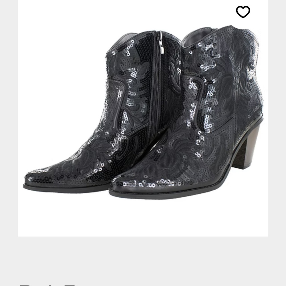 Black Sequin Ankle Boots